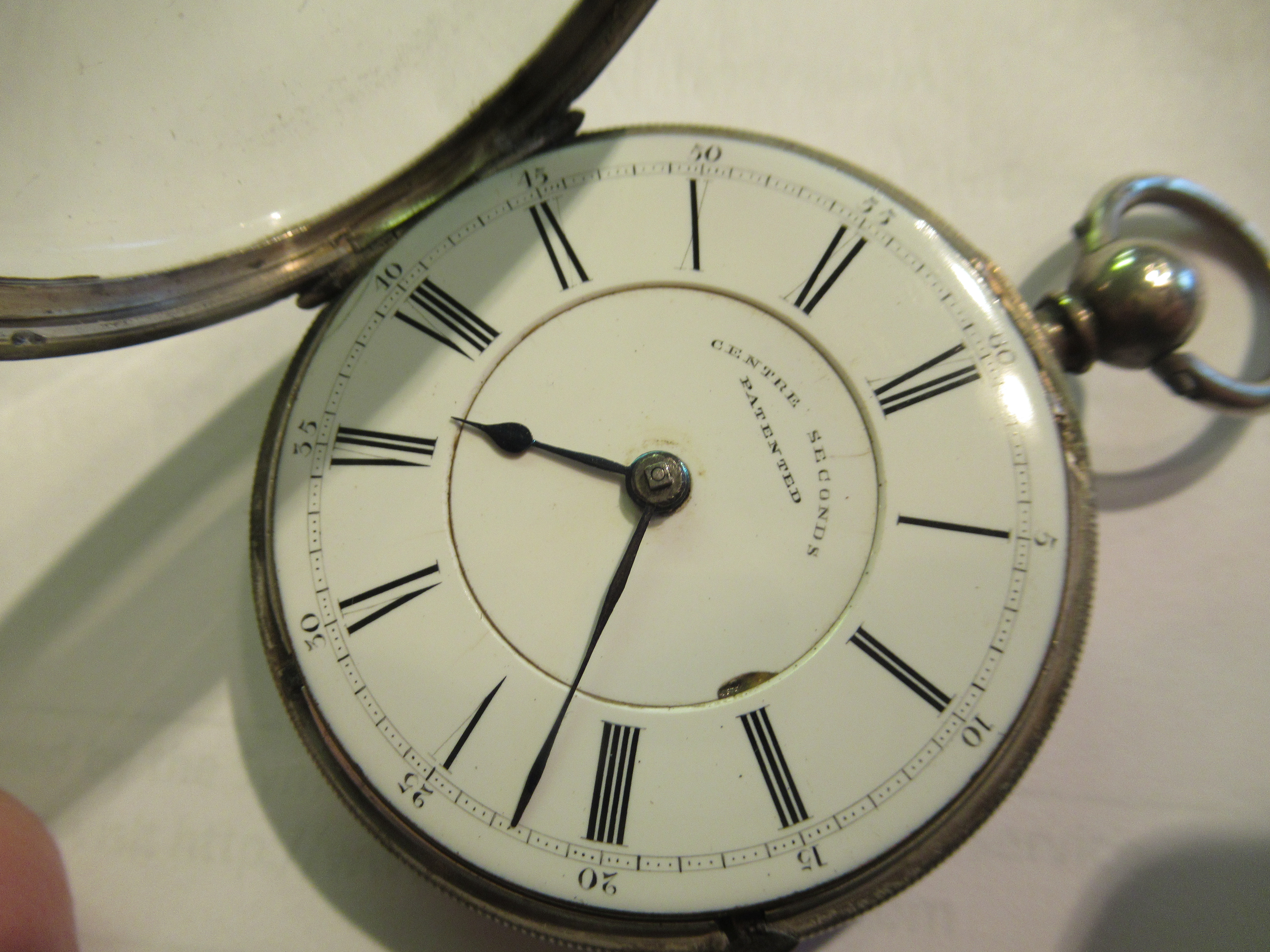 Silver cased keywind pocket watch, the enamel dial with Roman numerals signed Masters Limited, - Image 6 of 6