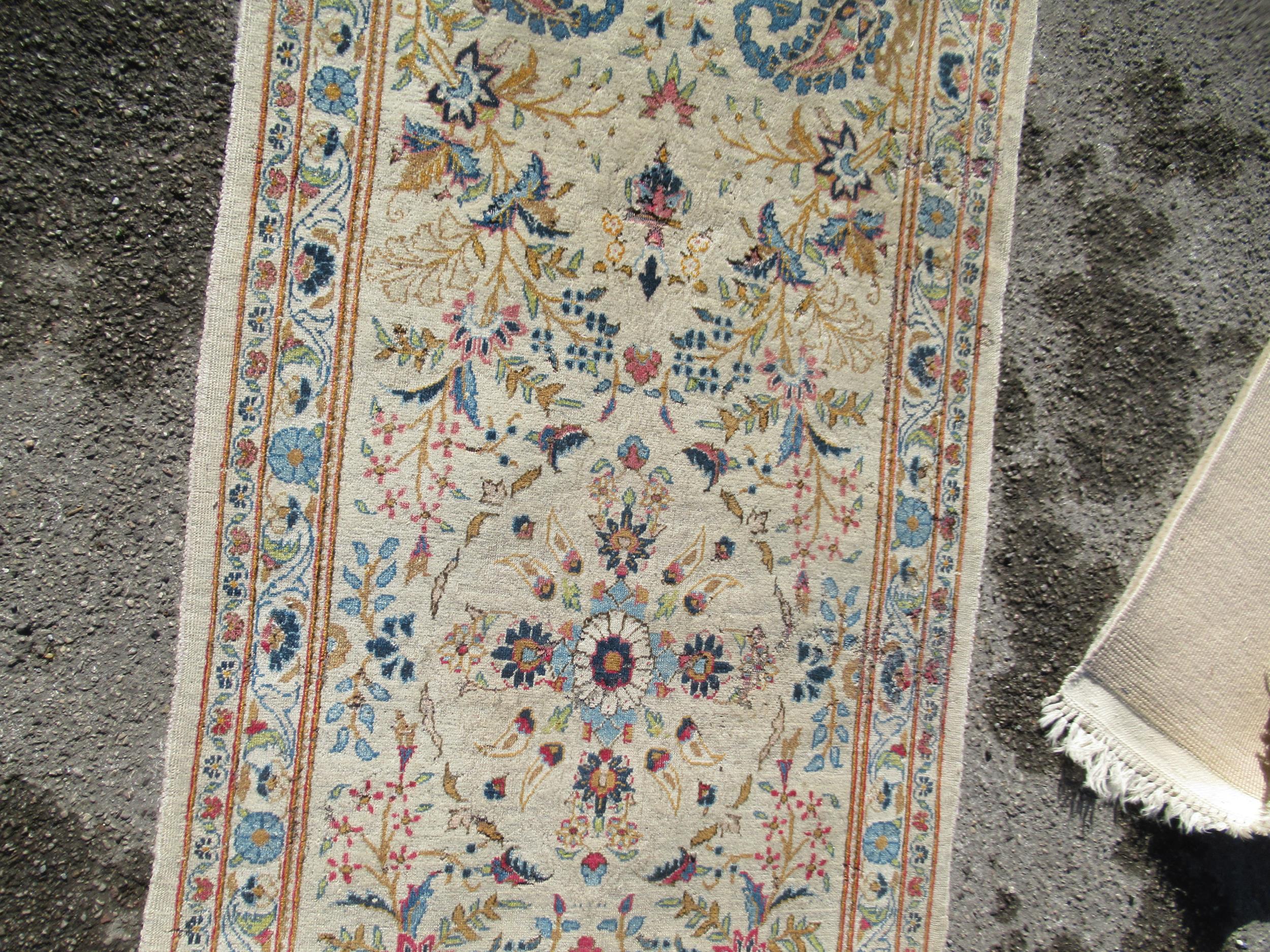 Indo Persian rug of all-over floral and bird design with multiple borders on a beige ground, - Image 5 of 19