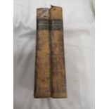 Two volumes, Charles Dickens, ' Master Humphrey's Clock ', First Edition 1840, with leather