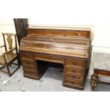 Victorian mahogany twin pedestal desk, the superstructure with three drawers above a pull-out