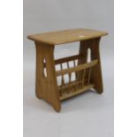 Ercol elm occasional table / magazine stand, 21.5ins x 19.5ins