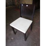 Set of four contemporary dark stained wood dining chairs