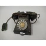 Early 20th Century black Bakelite telephone, (at fault)