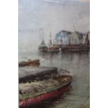 Two unstretched oils on canvas, maritime scene with boats, ( coastal view verso ), and study of a