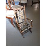 Child's late 19th Century American spindle turned wooden rocking chair