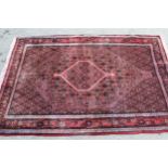20th Century Senneh style rug with a lobed medallion and all-over Herati design with borders, 5ft