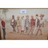 H. Robley, 19th Century watercolour, ' The Mauritian Militia ', signed and dated 1880, 9.5ins x 13.