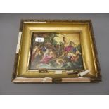 19th Century rectangular German porcelain plaque, classical scene, signed F. Listner, 7ins x 9ins,