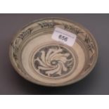 15th Century Sawankhalok small painted pedestal bowl (ex Sotheby's 10/3/1987), 5ins diameter x 1.