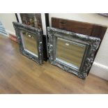 Pair of reproduction silvered composition wall mirrors, 24ins square