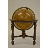 19th Century Newton's 5.5in terrestrial table globe on turned mahogany stand, inscribed ' Newton,