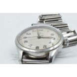 Gentleman's mid 20th Century stainless steel cased Tudor Oyster wristwatch, the silvered dial with