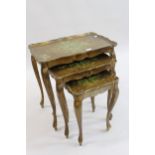 Nest of three rectangular giltwood occasional tables