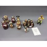 Royal Doulton Tiny Tobies Collection No. 218, with display stand together with a Tiny Toby jug,