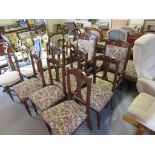 Late Victorian walnut nine piece drawing room suite comprising: ladies chair, gentleman's chair, six