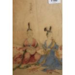 Elyse Ashe Lord, artist signed Limited Edition etching, study of two Asian women seated in a