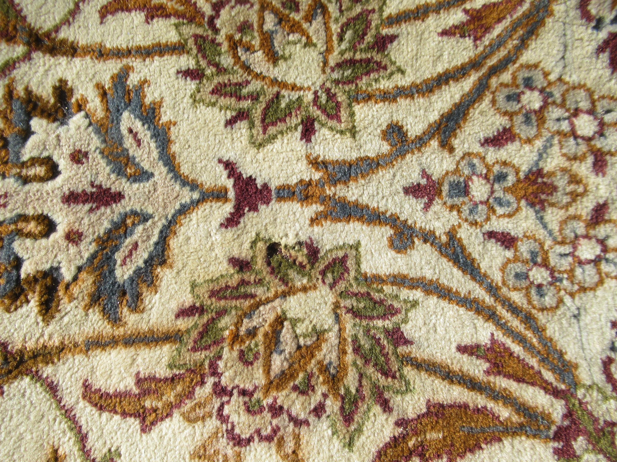 Indo Persian rug of all-over floral and bird design with multiple borders on a beige ground, - Image 18 of 19