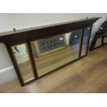 Late Victorian walnut three glass overmantel mirror, together with another overmantel mirror (with