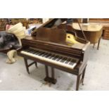Mahogany cased baby grand piano by George Russell, London, Serial No. 1451, raised on twin square