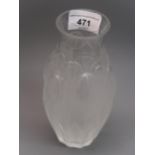 Modern Lalique ' Tulipes ' vase, 6.75ins high, in original box Vase and box in good condition