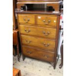 Early 20th Century mahogany chest of two short over three long drawers with brass swan neck