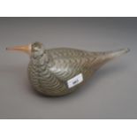 Littala glass figure of a bird ' Cloud Tern ', in clear lustre with trailed feather decoration, 10.