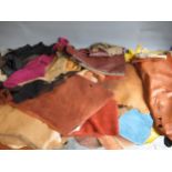 Large quantity of various coloured leather skivers