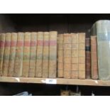 Ten volumes, Capell's Shakespeare leather bound with gilt tooled spines, (at fault), printed for J &
