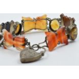 19th Century Scottish agate bracelet with padlock clasp