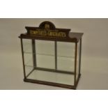 Early 20th Century mahogany counter top display cabinet for Rowntree's Chocolates, 32ins x 17ins x