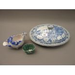 Gustafsberg (Swedish) blue and white transfer printed pottery tureen and cover decorated with a view