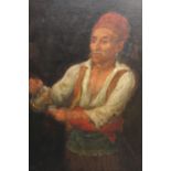 19th Century oil on canvas laid on board, portrait of a Turkish gentleman, 12.5ins x 9ins