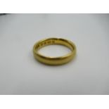 22ct Gold wedding band, 5.2g Ring size L/M