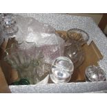 Miscellaneous glass decanters and vases
