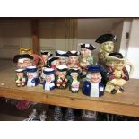 Large Wood & Sons replica of a Ralph Wood Toby jug, together with a collection of fifteen other