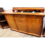 Reproduction yew wood dining room suite comprising: set of eight (six plus two) Regency style dining