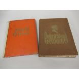 Two volumes, Adolph Hitler and Deutschland Erwacht containing numerous postcard type photographs