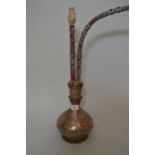North African floral decorated copper hookah pipe