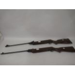 Two 20th Century air rifles with re-varnished mahogany stocks