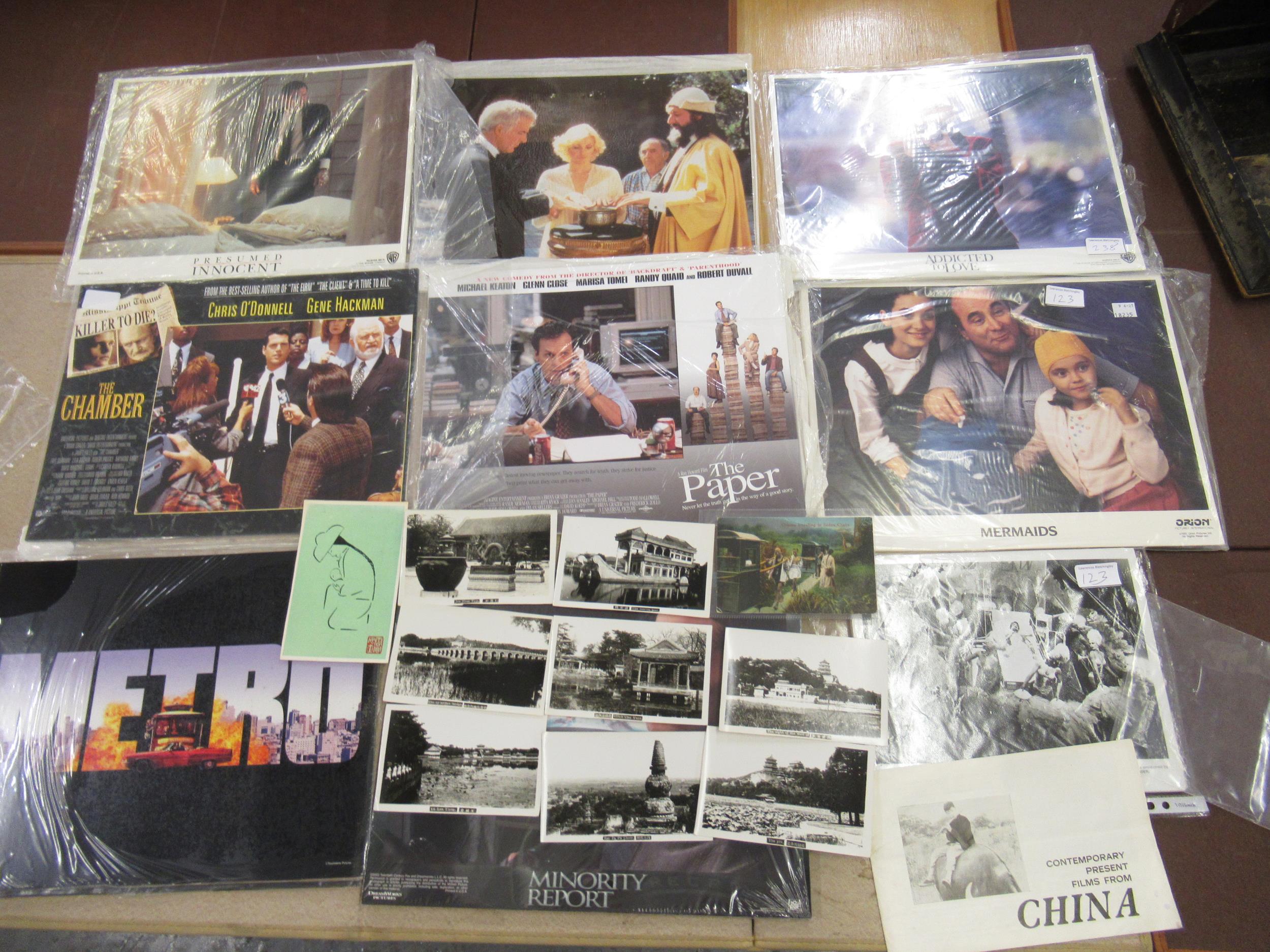 Small quantity of Chinese postcards and contemporary films from China pamphlet, small quantity of