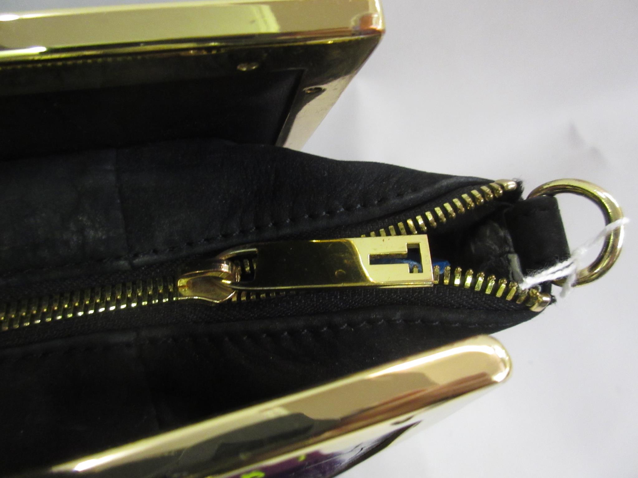 Ted Baker, gilt brass mounted black leather handbag, with dust bag This bag has been used but is - Image 2 of 6