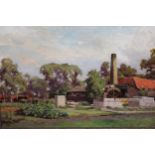 Arthur William Head, mid 20th Century oil on canvas, ' The Old Cider Mill Mitcham ', in original