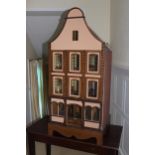 Modern Dutch style dolls house with four rooms furnished with good quality handmade modern dolls