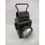 British Railways black painted metal railway lamp Condition of the inside shown in photographs, as