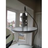 20th Century grey metal and composite large hanging lantern