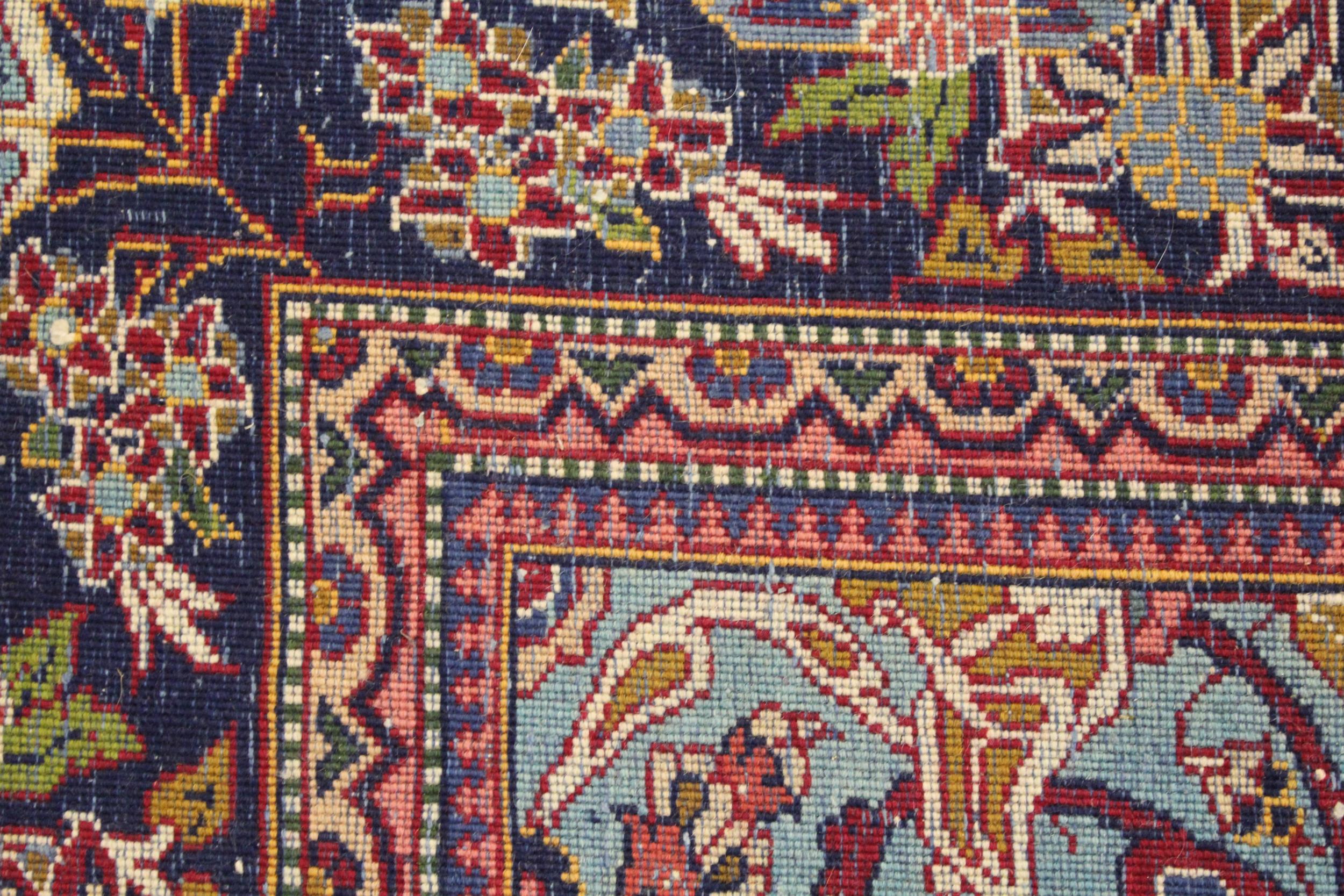 Qum rug with a pictorial centre medallion and all over stylised floral design on wine red ground - Image 4 of 4