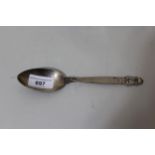 Georg Jensen Sterling silver spoon, with typical stylised handle, 7.5ins long, 1.8 ounces