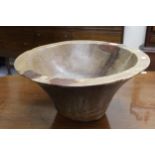 Large African wooden bowl of tapering design, 22ins diameter x 11ins high