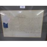 Queen Victoria, a signed military commission document, framed