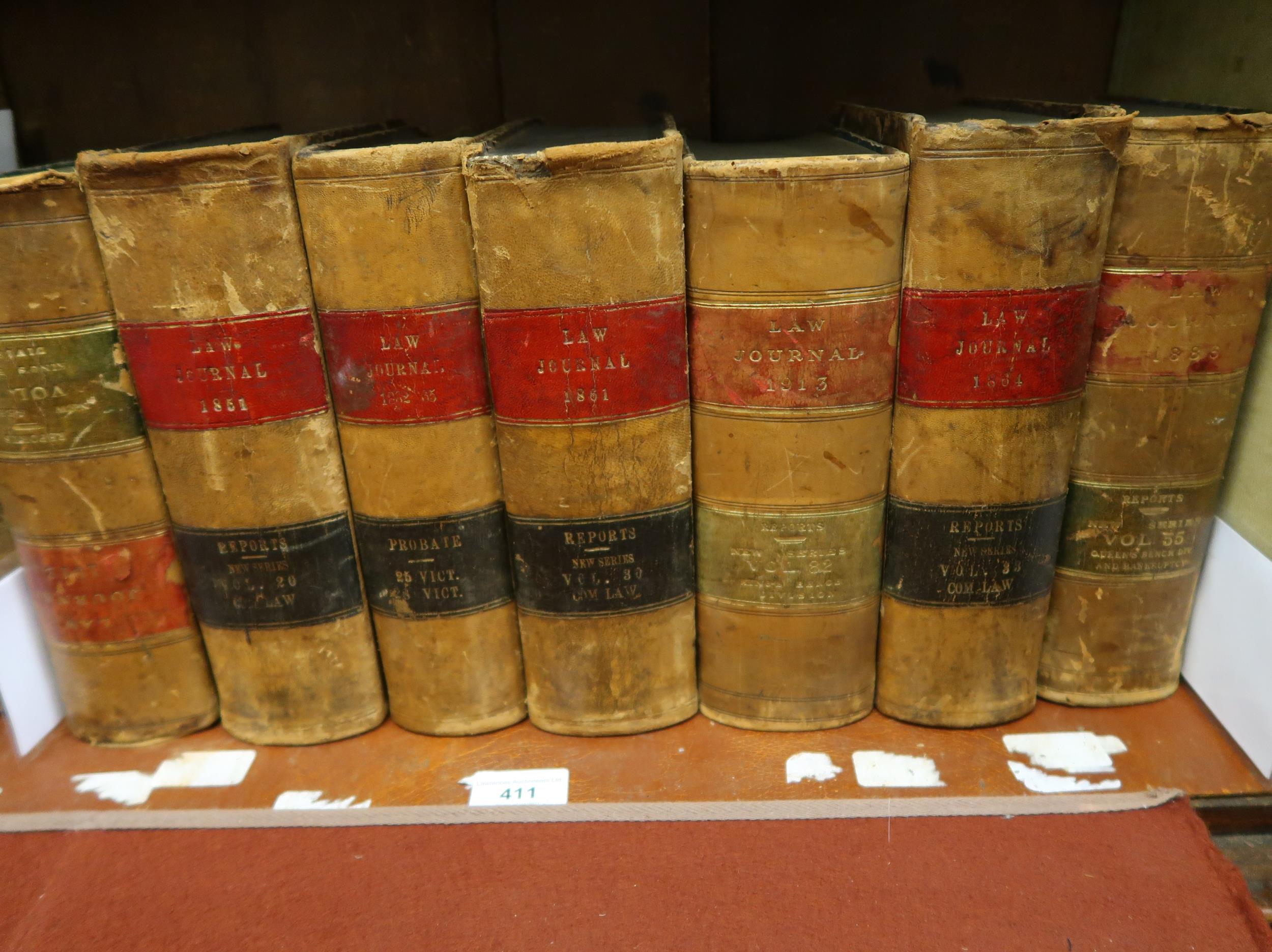 Seven leather bound volumes, ' The Law Journal ' 1851 and later
